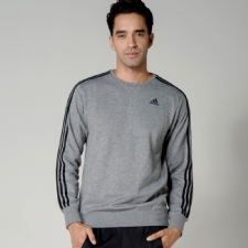 adidas Essential 3S Erkek Gri Sweatshirt